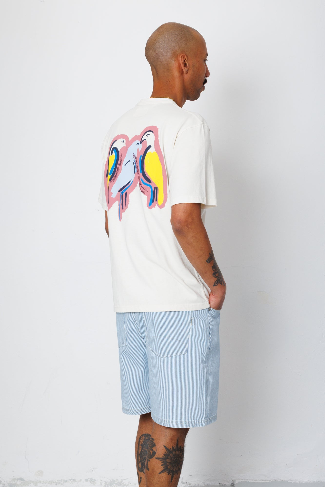 Folk | Folk Relaxed T-Shirt - Ecru Parrot Print | Folk x Goss Brothers