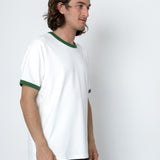 Folk | Folk Ringer T-Shirt - Ecru / Green