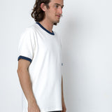 Folk | Folk Ringer T-Shirt - Ecru / Navy