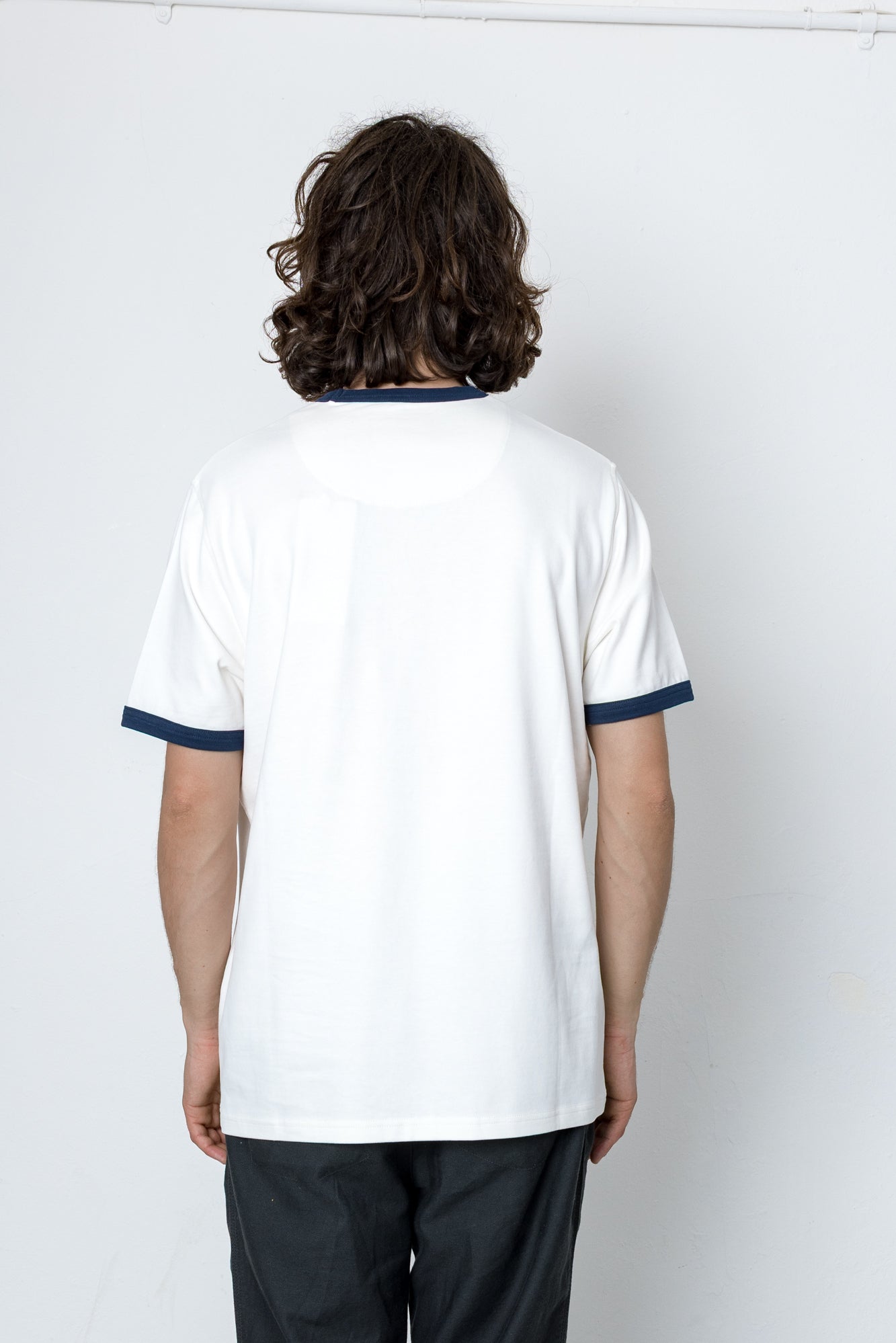 Folk | Folk Ringer T-Shirt - Ecru / Navy