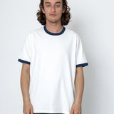 Folk | Folk Ringer T-Shirt - Ecru / Navy