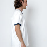 Folk | Folk Ringer T-Shirt - Ecru / Navy