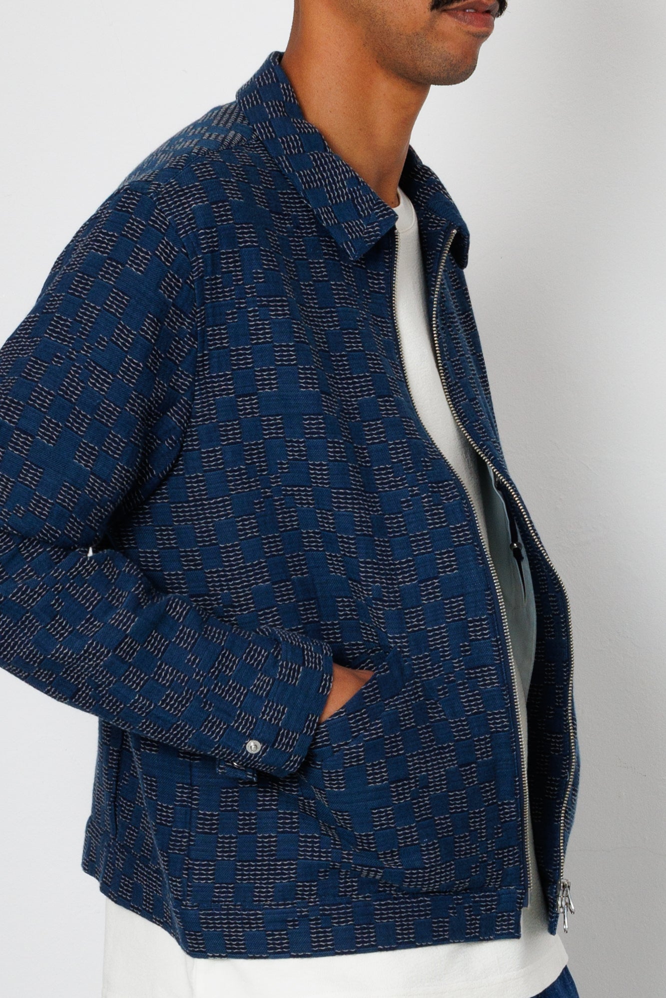 Folk | Folk Signal Blouson - Indigo Mix Checkerboard