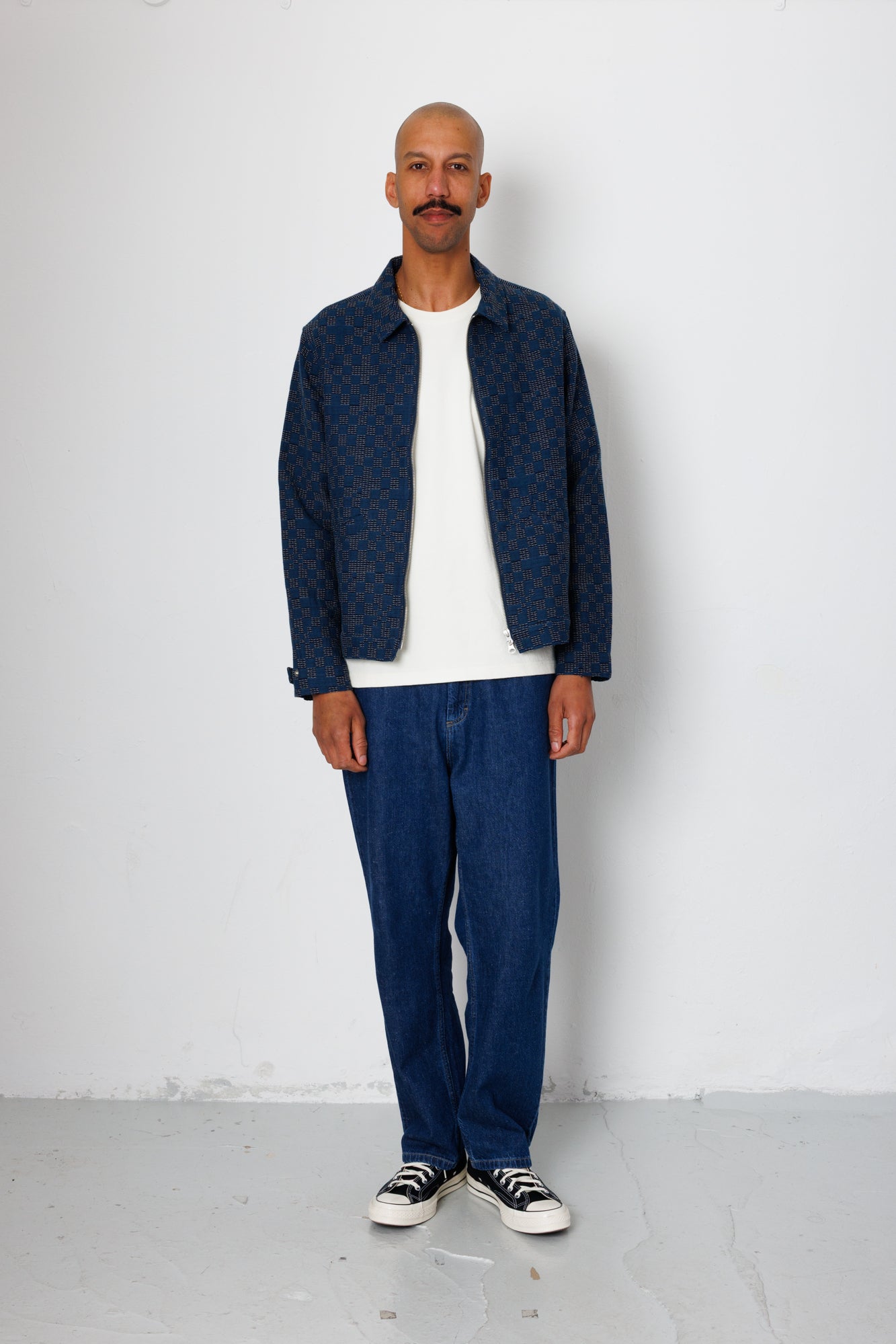 Folk | Folk Signal Blouson - Indigo Mix Checkerboard