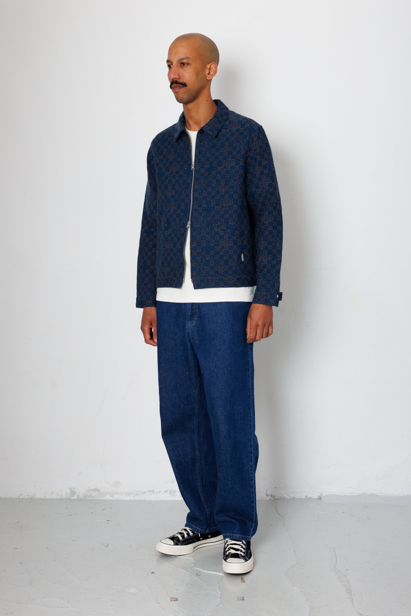 Folk | Folk Signal Blouson - Indigo Mix Checkerboard