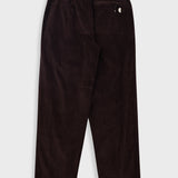 Brown corduroy pants on a white background