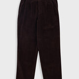 Brown corduroy pants on a light gray background