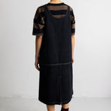 Slip Dress - Washed Black Denim