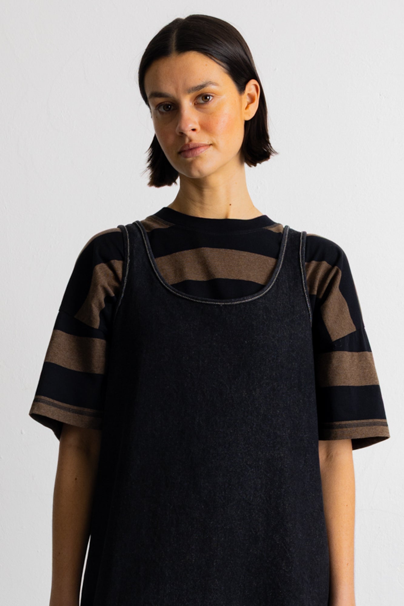 Slip Dress - Washed Black Denim
