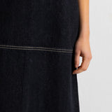 Slip Dress - Washed Black Denim
