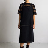 Slip Dress - Washed Black Denim