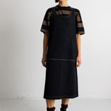 Slip Dress - Washed Black Denim