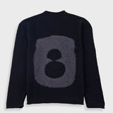 Folk | Folk Slouch Crew - Black Charcoal Cast Intarsia