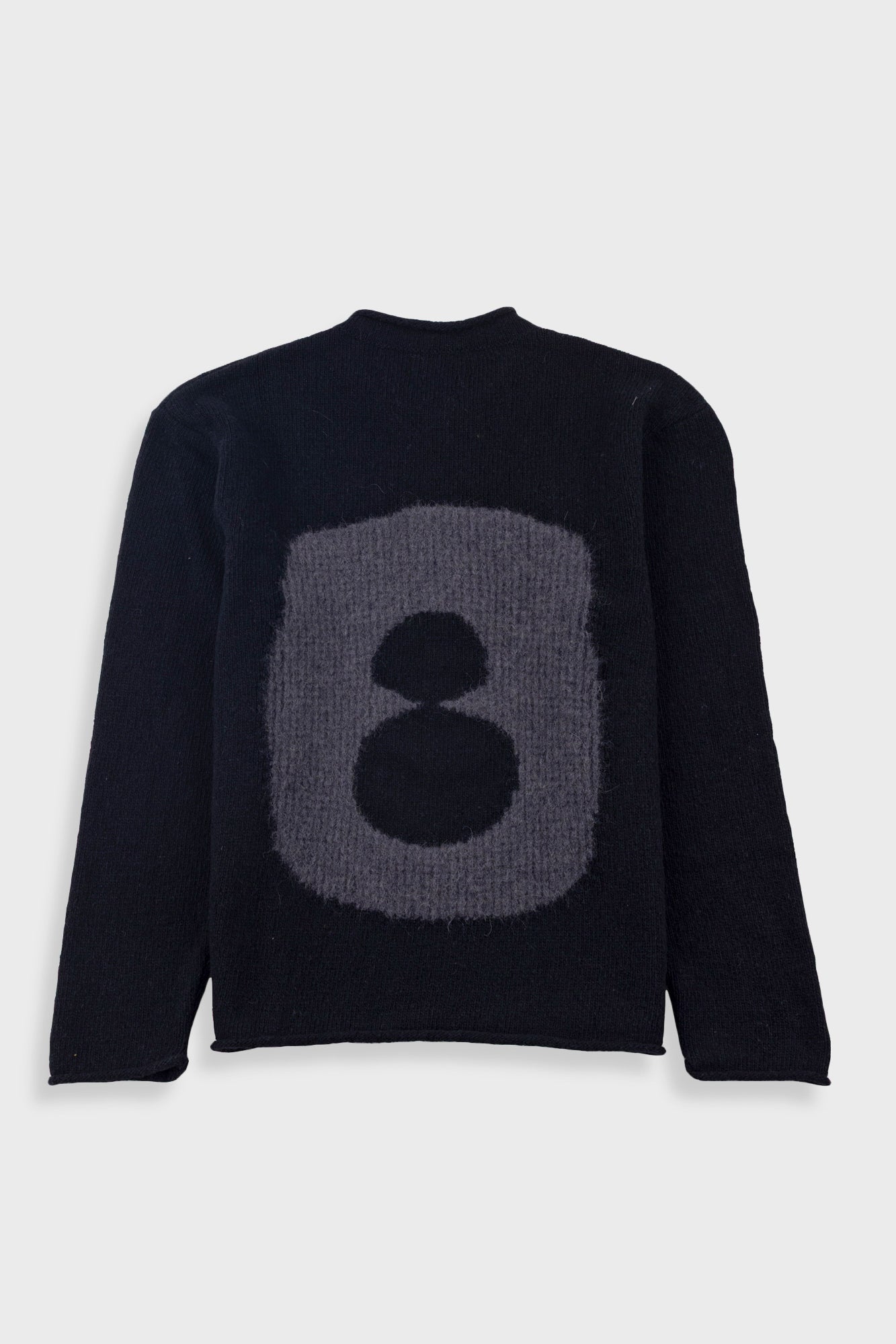 Folk | Folk Slouch Crew - Black Charcoal Cast Intarsia