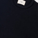 Folk | Folk Slouch Crew - Black Charcoal Cast Intarsia