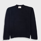 Folk | Folk Slouch Crew - Black Charcoal Cast Intarsia