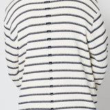 Folk | Folk Slouch Crew - Black White Textured Stripe