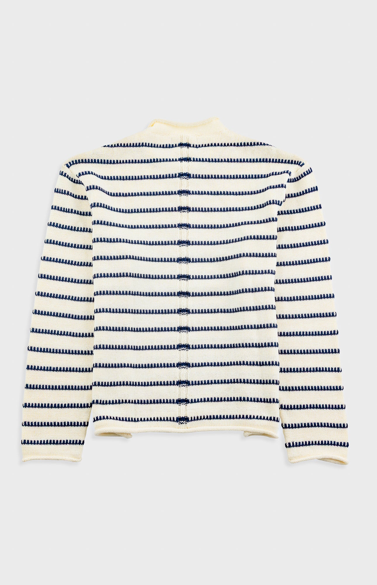 Folk | Folk Slouch Crew - Black White Textured Stripe