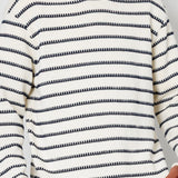 Folk | Folk Slouch Crew - Black White Textured Stripe