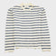 Folk | Folk Slouch Crew - Black White Textured Stripe