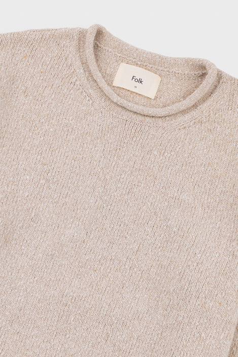 Folk | Folk Slouch Crew - Natural Espresso Cast Intarsia