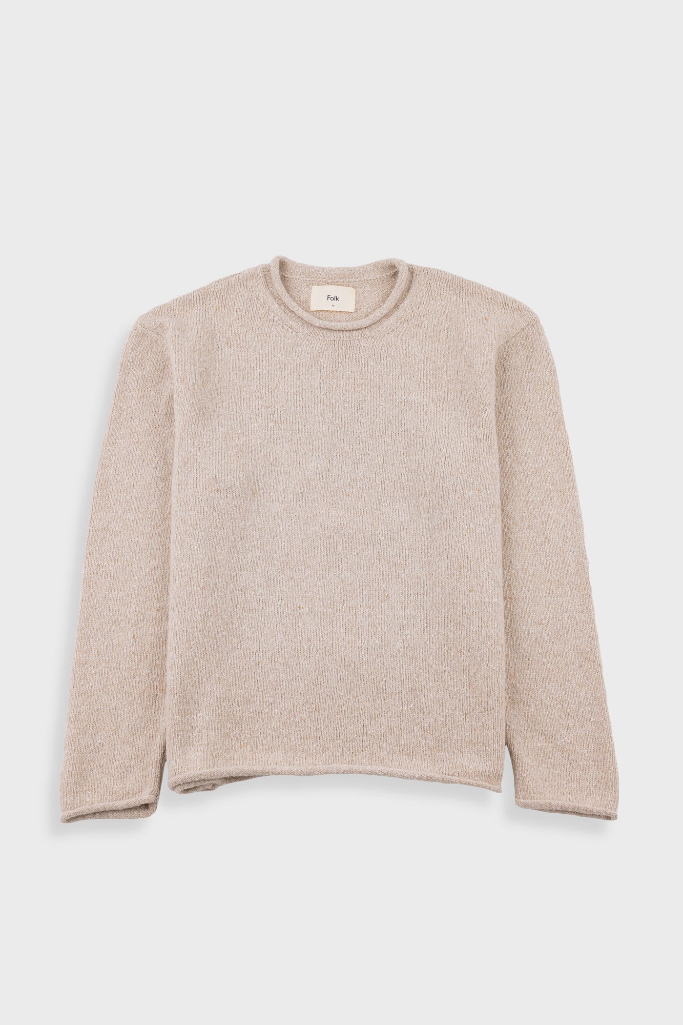 Folk | Folk Slouch Crew - Natural Espresso Cast Intarsia