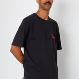 Folk | Folk Slub Embroidery T-Shirt - Black Carousel | Folk x Goss Brothers