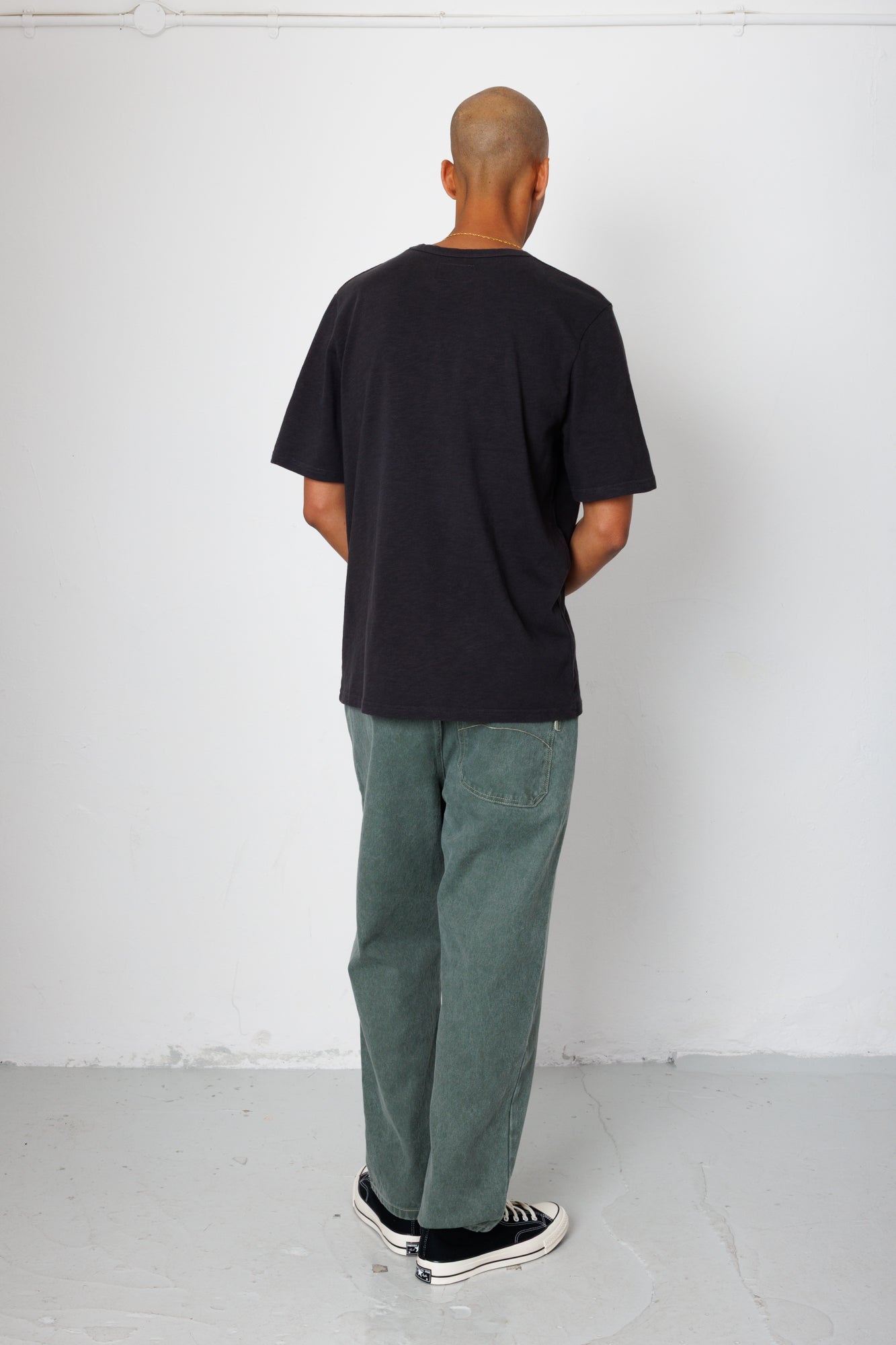 Folk | Folk Slub Embroidery T-Shirt - Black Carousel | Folk x Goss Brothers