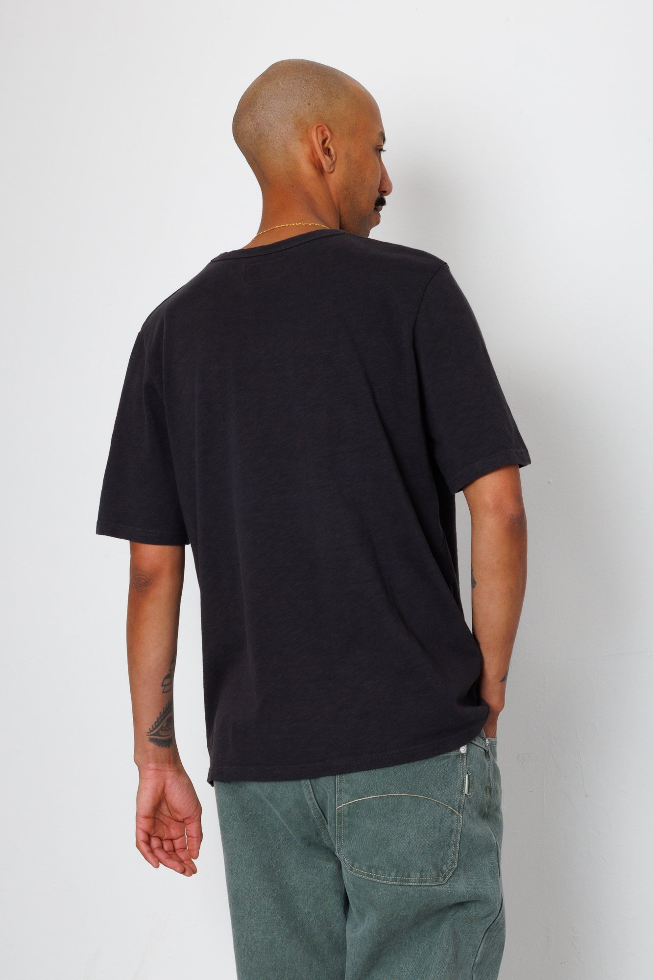 Folk | Folk Slub Embroidery T-Shirt - Black Carousel | Folk x Goss Brothers