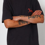 Folk | Folk Slub Embroidery T-Shirt - Black Carousel | Folk x Goss Brothers