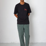 Folk | Folk Slub Embroidery T-Shirt - Black Carousel | Folk x Goss Brothers