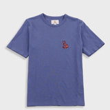 Folk | Folk Slub Embroidery T-Shirt - Navy Jungle Cat | Folk x Goss Brothers
