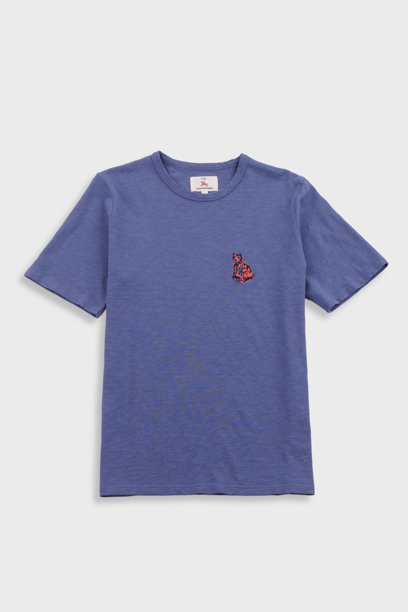 Folk | Folk Slub Embroidery T-Shirt - Navy Jungle Cat | Folk x Goss Brothers