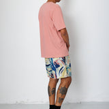 Folk | Folk Slub Embroidery T-Shirt - Dusty Pink Parrot | Folk x Goss Brothers