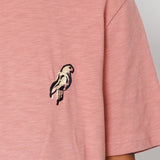 Folk | Folk Slub Embroidery T-Shirt - Dusty Pink Parrot | Folk x Goss Brothers