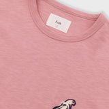 Folk | Folk Slub Embroidery T-Shirt - Dusty Pink Parrot | Folk x Goss Brothers