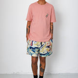 Folk | Folk Slub Embroidery T-Shirt - Dusty Pink Parrot | Folk x Goss Brothers