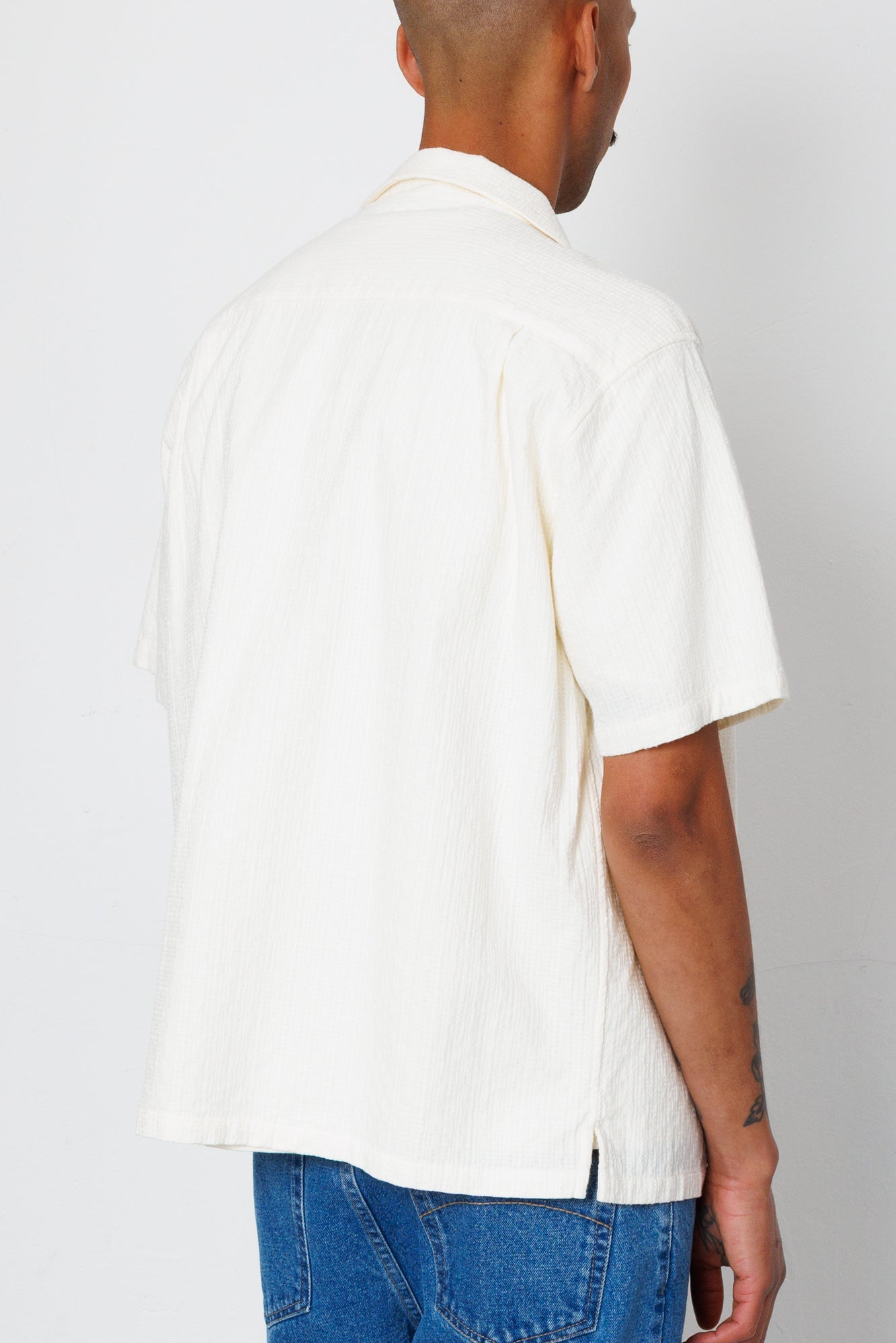 Folk | Folk Relaxed Soft Collar Shirt - Ecru Tapestry 