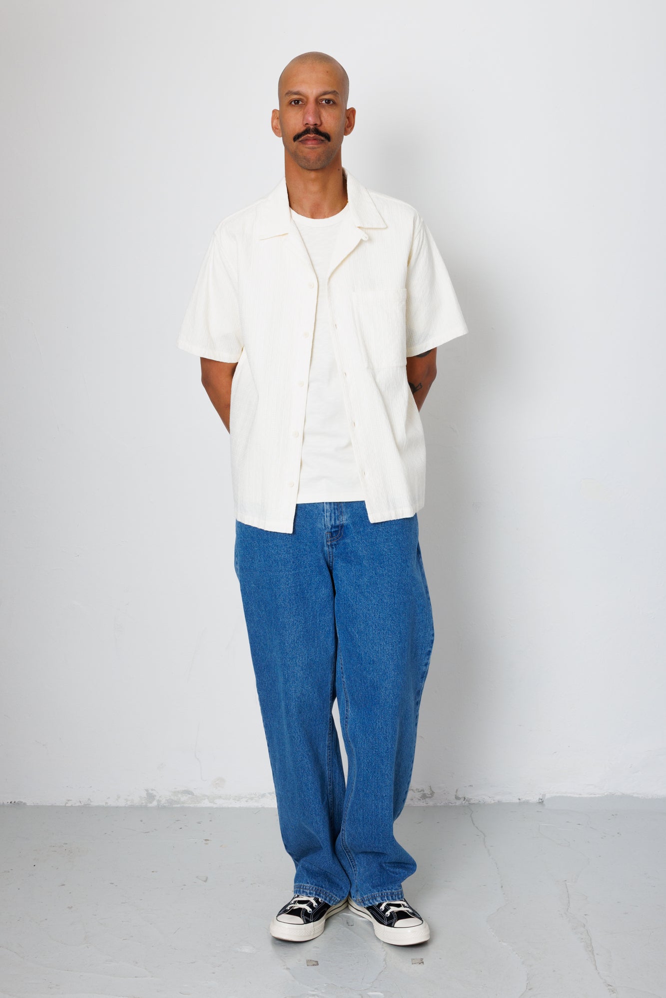 Folk | Folk Relaxed Soft Collar Shirt - Ecru Tapestry 