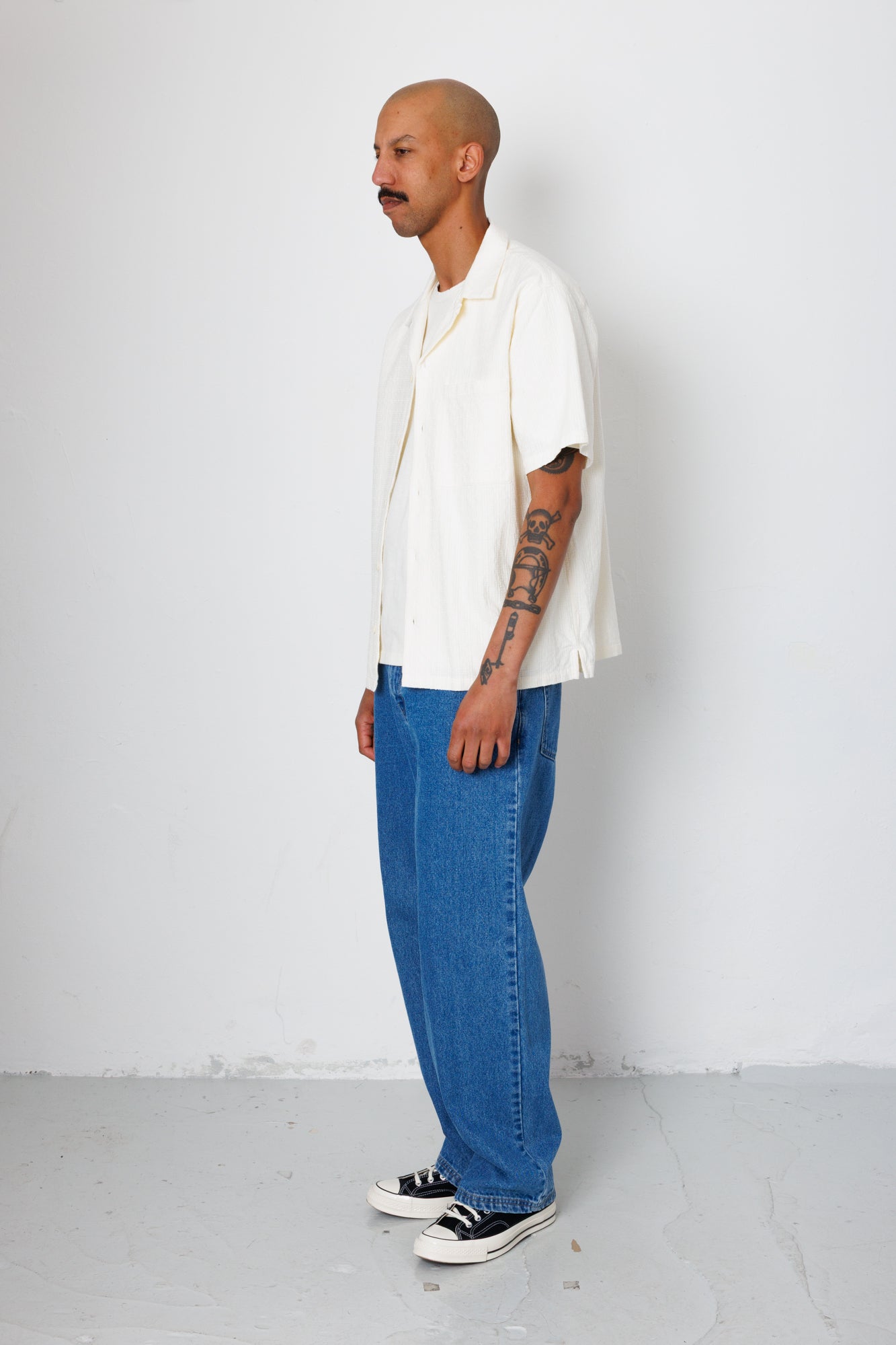 Folk | Folk Relaxed Soft Collar Shirt - Ecru Tapestry 