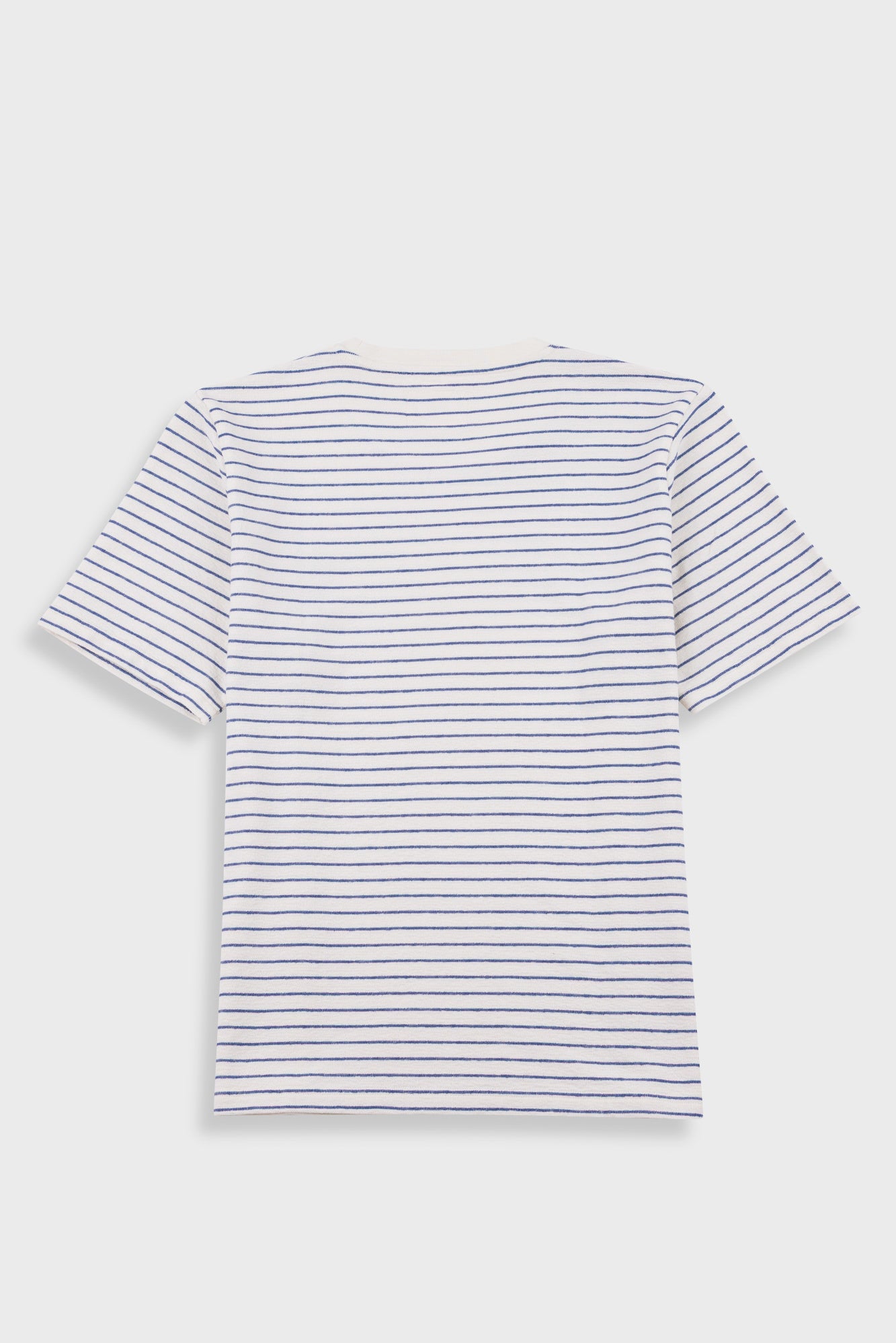 Folk | Folk Short Sleeve Textured Striped T-Shirt - Ecru / Soft Blue