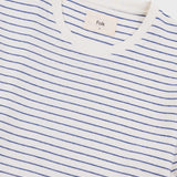 Folk | Folk Short Sleeve Textured Striped T-Shirt - Ecru / Soft Blue