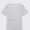 Folk | Folk Short Sleeve Textured Striped T-Shirt - Ecru / Soft Blue