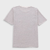 Folk | Folk Short Sleeve Textured Striped T-Shirt - Ecru / Black
