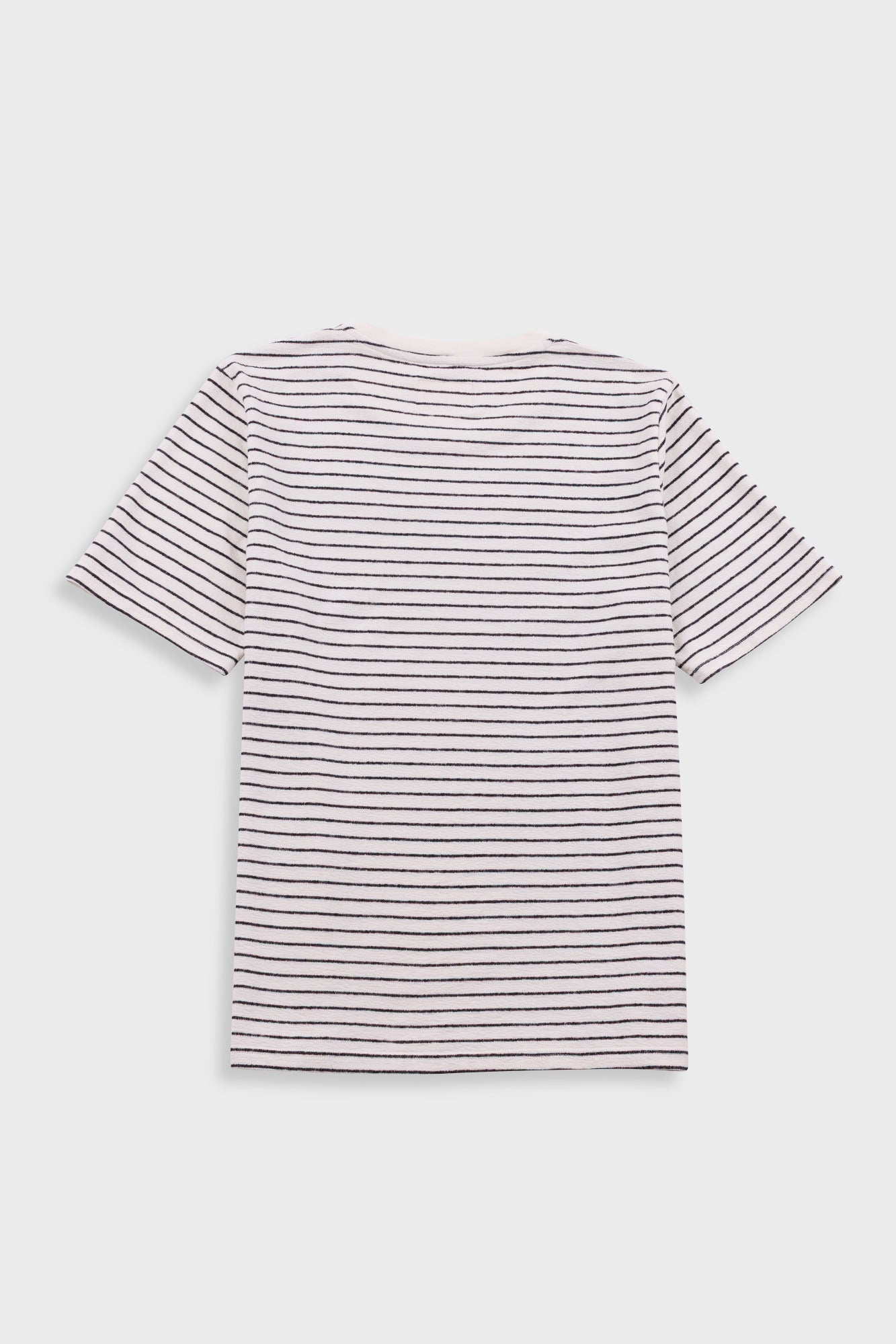 Folk | Folk Short Sleeve Textured Striped T-Shirt - Ecru / Black