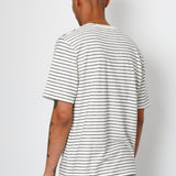 Folk | Folk Short Sleeve Textured Striped T-Shirt - Ecru / Black