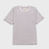 Folk | Folk Short Sleeve Textured Striped T-Shirt - Ecru / Black