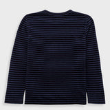 Long Sleeve Textured T-Shirt - Black / Soft Blue