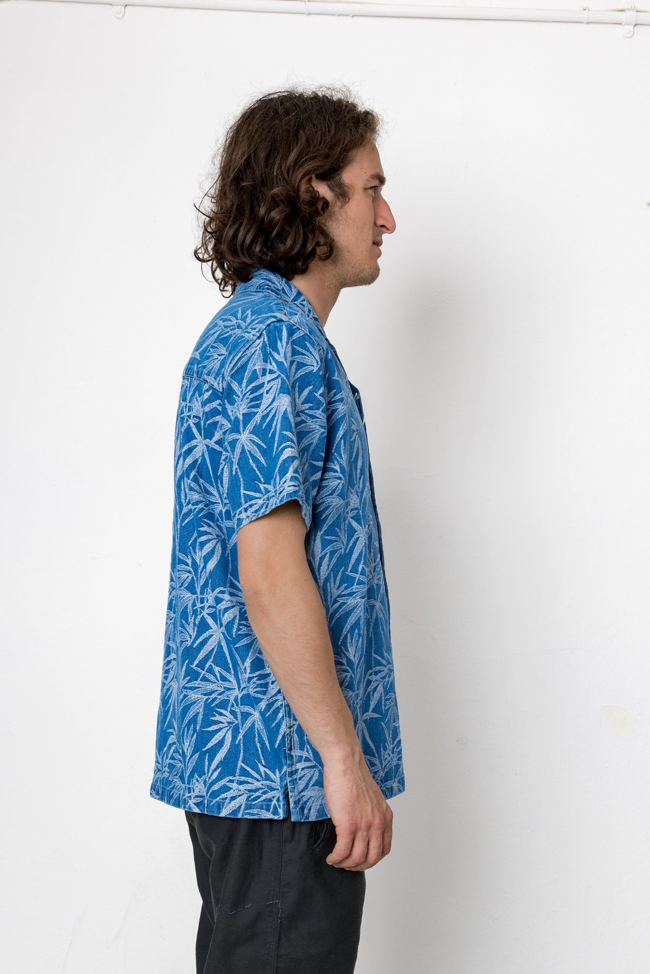 2026 Summer Archive | Folk Tropicana Shirt - Denim Embroidery