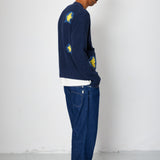 Folk | Folk Waffle Cardigan - Embroidered Yellow Flower | Folk x Goss Brothers 